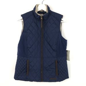 G. H. Bass Navy Quilted Vest Light Weight Sz Small